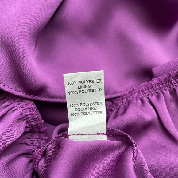 NWT Ramy Brook Camilla Silky Elegant Formal Mini Dress Long Sleeve Purple size 6 - Picture 8 of 12